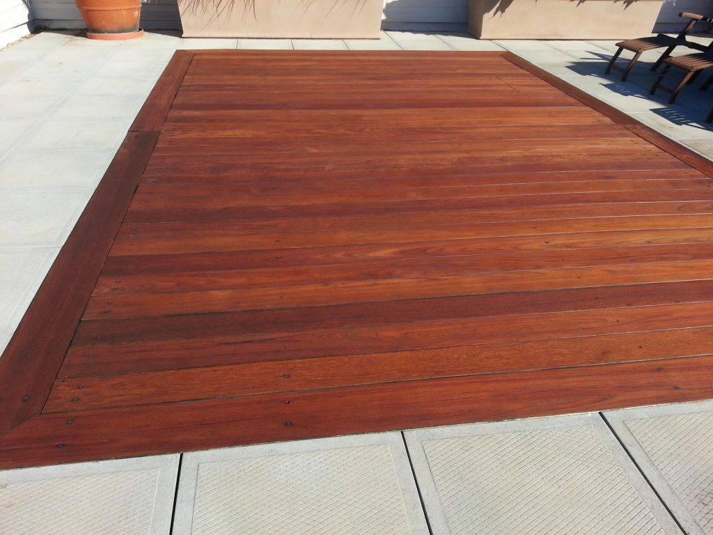 Wooden deck floor