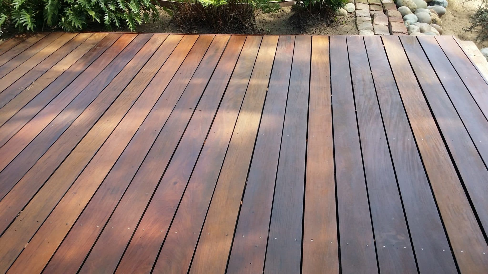 Wooden deck floor