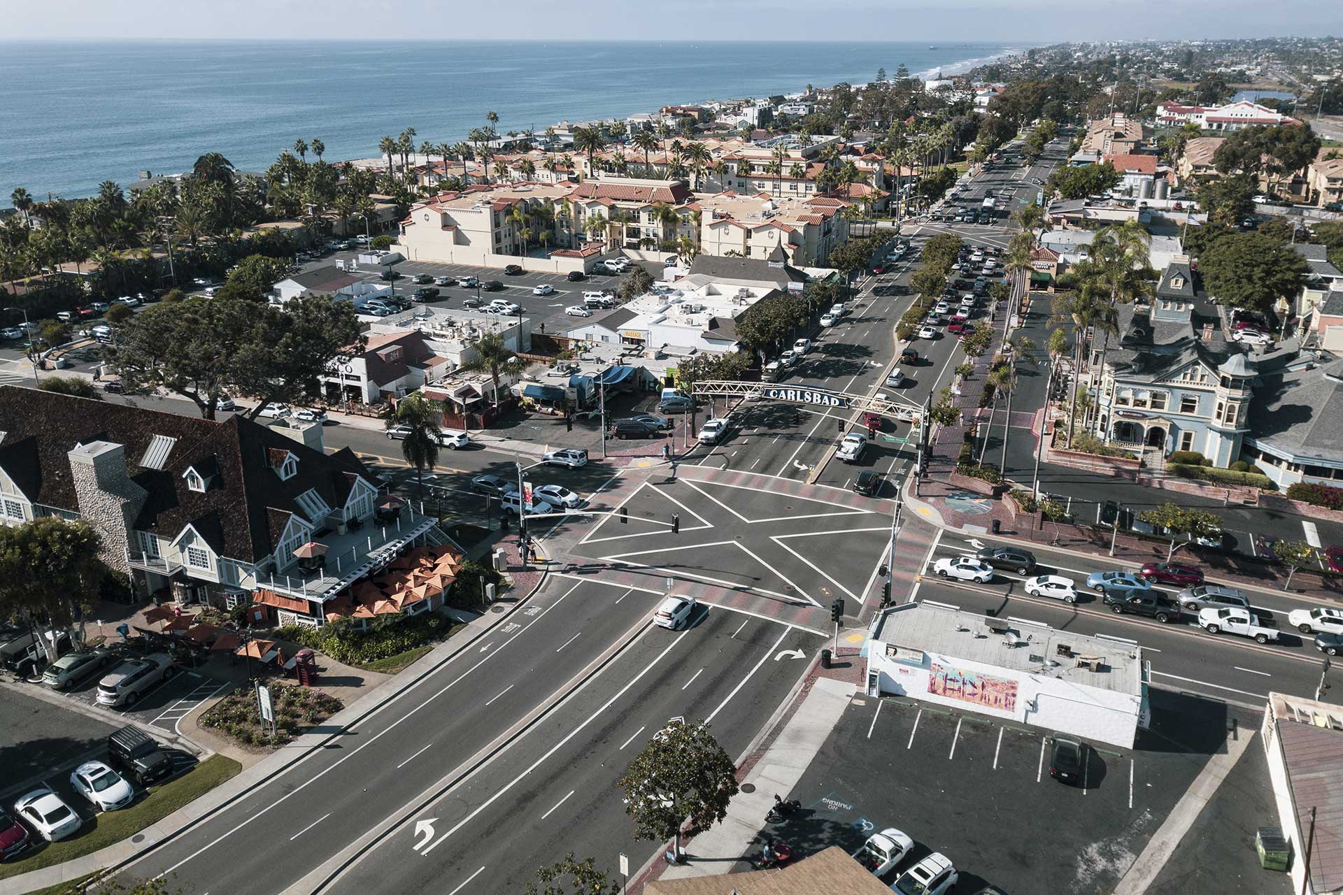 Carlsbad, california beach town landscape views