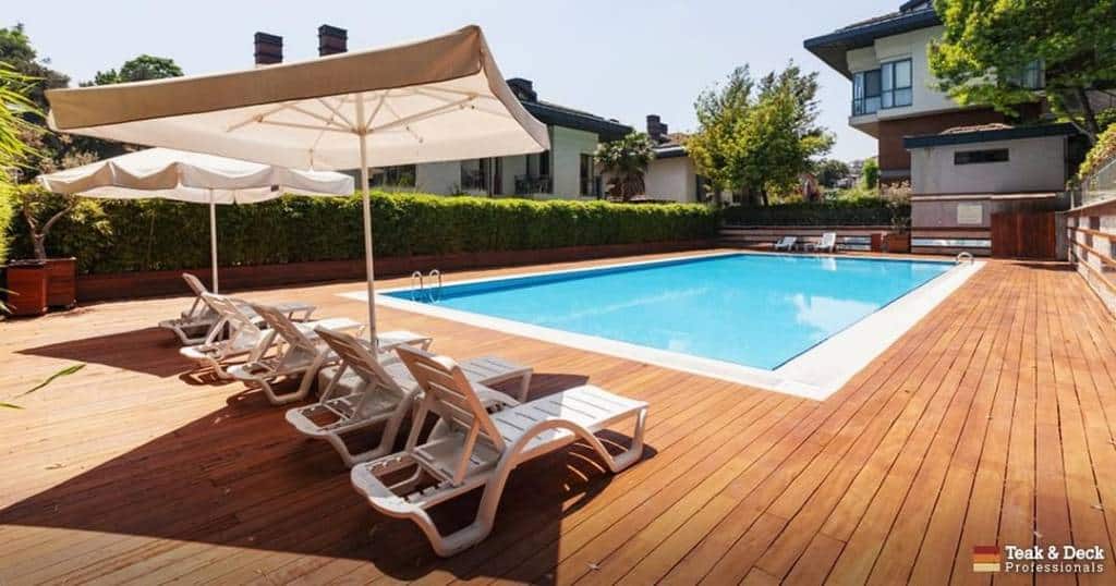 Beautiful ipe deck with pool