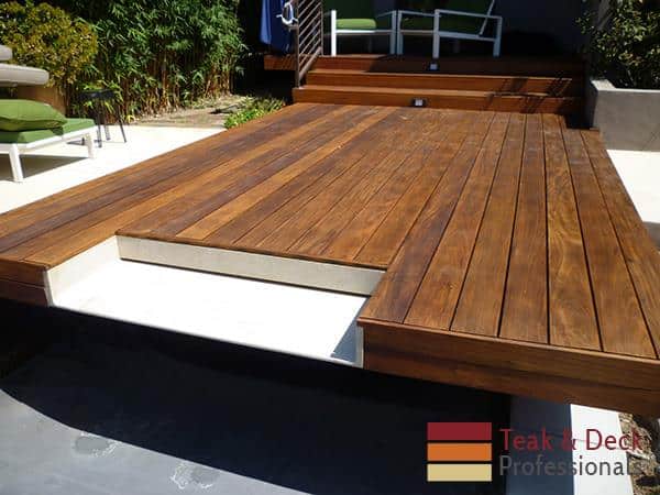 Resealed ipe wood deck