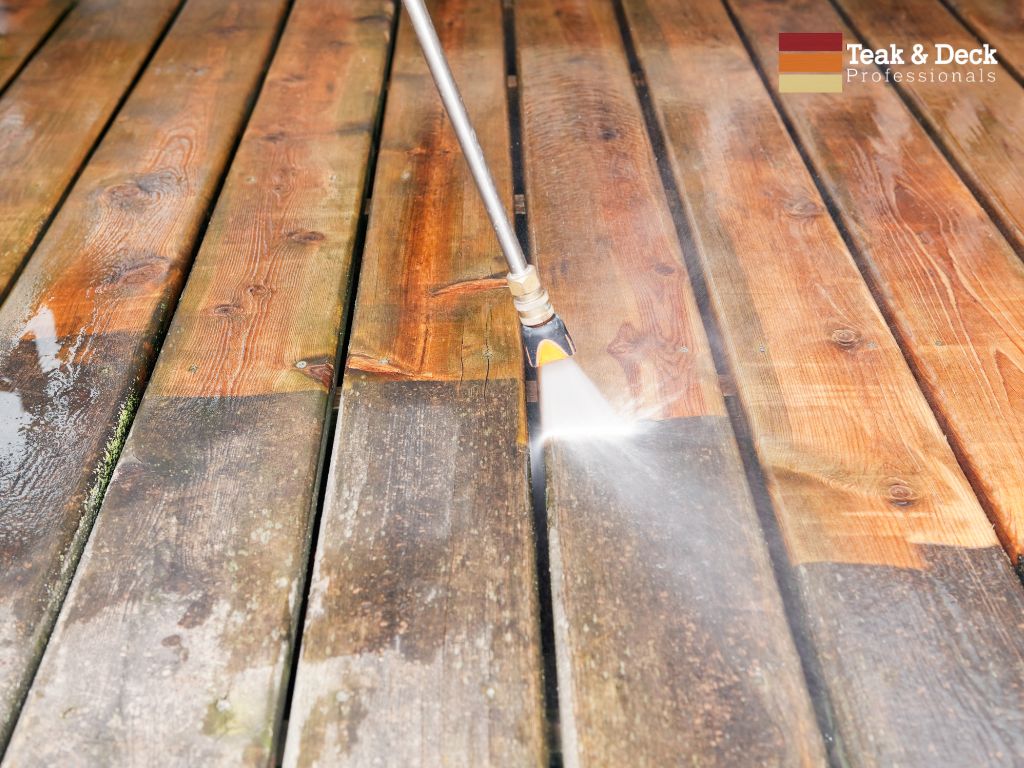 Cleaning the deck surface
