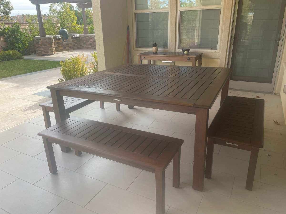 Wooden outdoor dining set