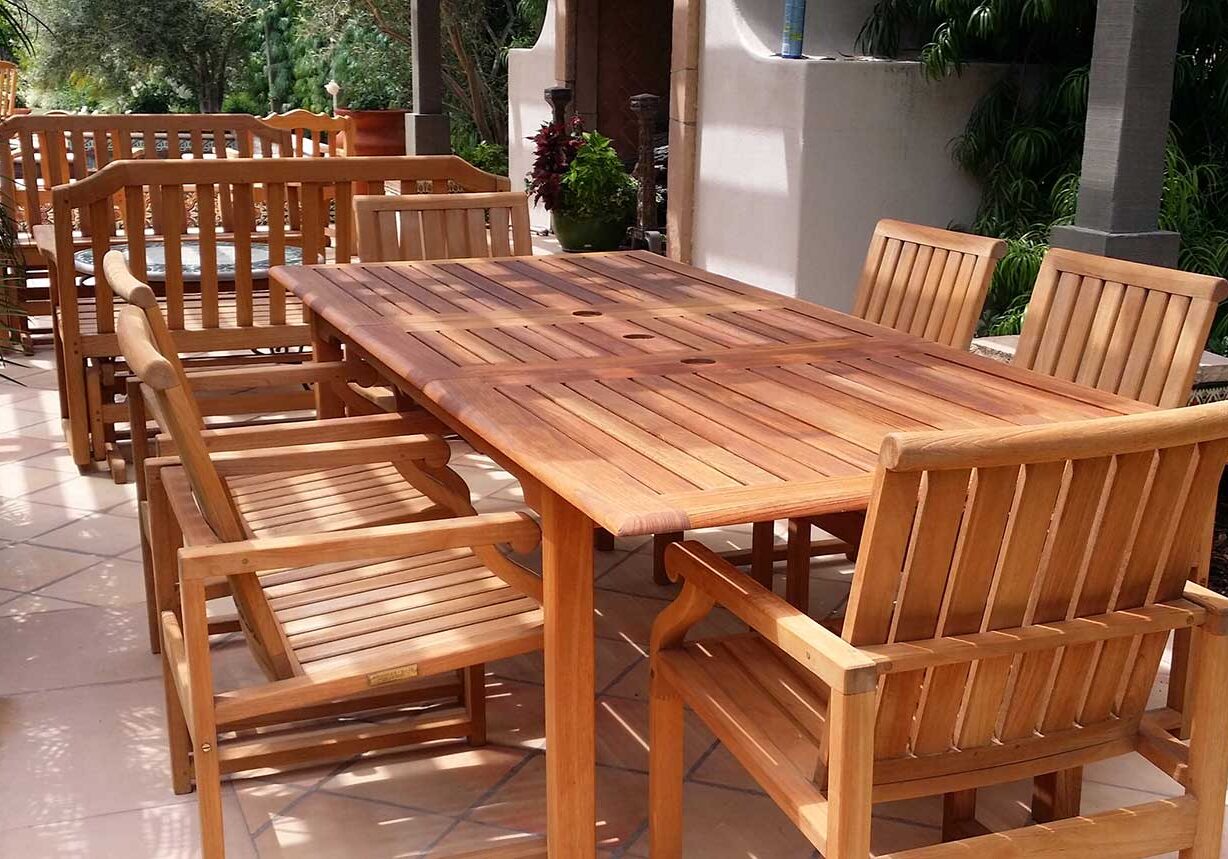 Teak table patio ideas